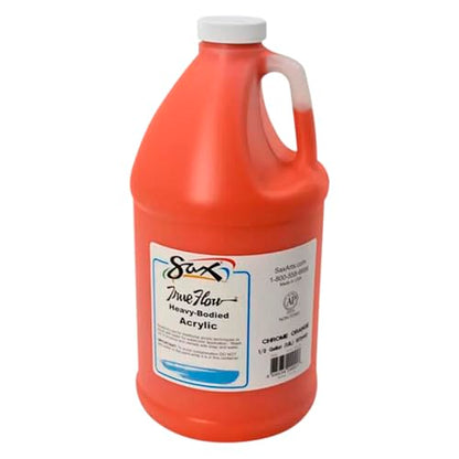 Sax True Flow Heavy Body Acrylic Paint, 1/2 Gallon, Chrome Orange - 439286, 64 Fl Oz (Pack of 1) - color: Chrome Orange