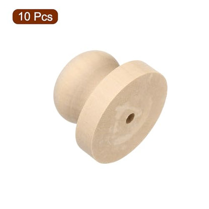 PATIKIL 50mm Stamp Wood Round Handle, Wooden Knobs Stamp Mounts Drawer Pulls for Stamp Making DIY Crafting Scrapbooking, Brown - size: 50mm