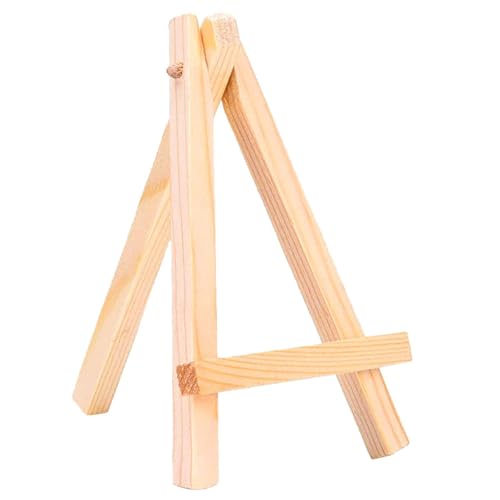 Eboot 12 Pack 5" Mini Wood Display Easel Natural Wooden Tripod Holder Stand Artist Mini Easel Tabletop Canvas Stand for Painting Arts Crafts Easels for Display Card Photo