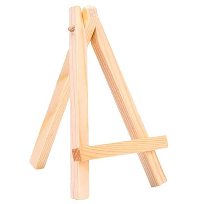 Eboot 12 Pack 5" Mini Wood Display Easel Natural Wooden Tripod Holder Stand Artist Mini Easel Tabletop Canvas Stand for Painting Arts Crafts Easels for Display Card Photo
