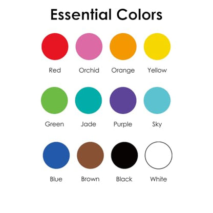 Grabie Acrylic Gel Pens Coloring Kit with Book, Pack of 12 Essential Colors - color: Essential Colors