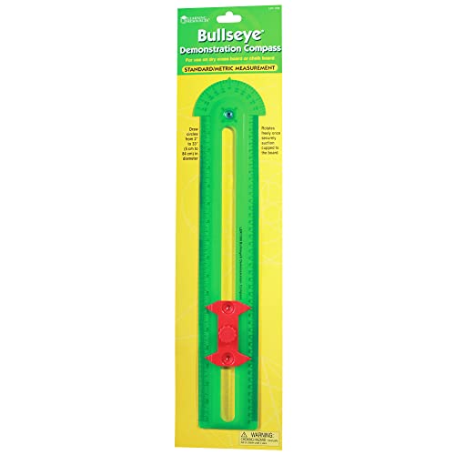 Learning Resources Bullseye Demonstration Compass, Dual-Scale Ruler, Classroom Whiteboard Accessories, Teacher Aids, Grades 1+