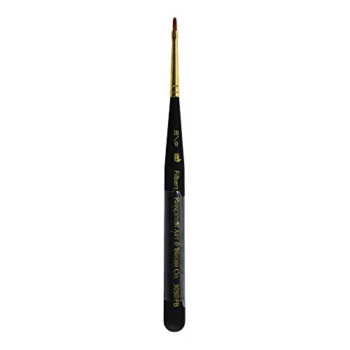 Princeton Mini-Detailer Filbert Brush, Synthetic, Short Handle, Size 10/0 inch, 1 Count - color: Black, size: 10/0