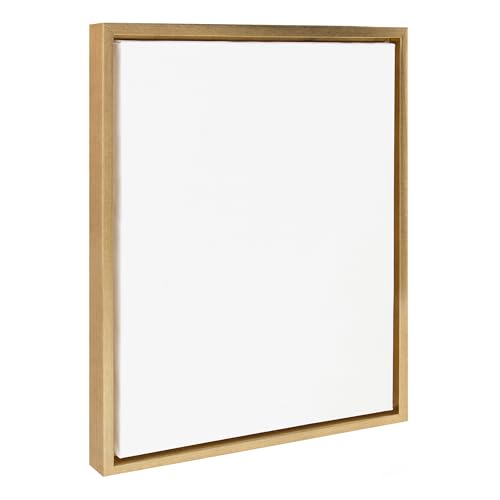 Kate and Laurel Sylvie Blank Framed Canvas Wall Art, 16x20 Bright Gold, Modern Empty Canvas for Paint-Your-Own Art, Ready to Paint Premium Canvas Already Framed - color: Sylvie Bright Gold
