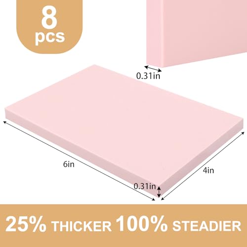 SGHUO 8pcs 4"x6" Pink Rubber Carving Blocks, 8mm Thick | Soft Pink Linoleum Blocks for Printmaking, Rectangle Lino Blocks 8mm Thick, Easy Cut Stamp Carving Tools, Crafts Kit Linocut - color: Pink, size: 8PCS