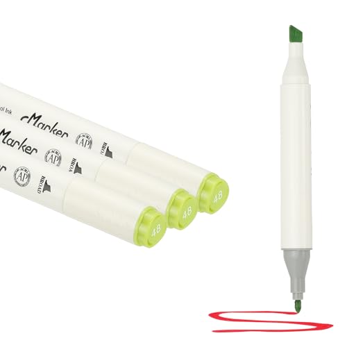 PATIKIL Dual Tip Markers, 3 Pcs Dual Tip Alcohol Markers Set White Barrel with Brush Tip and Fine Tip for Illustration Artist Adult Coloring Drawing Permanent Sketching, Yellow - color: Yellow
