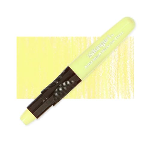 KINGART GS057-1 Mixed Media Gel Stick Crayon, Pale Yellow | 1-Piece Artist Crayon: Brush on water for watercolor effects; odorless and non-toxic - color: Pale Yellow