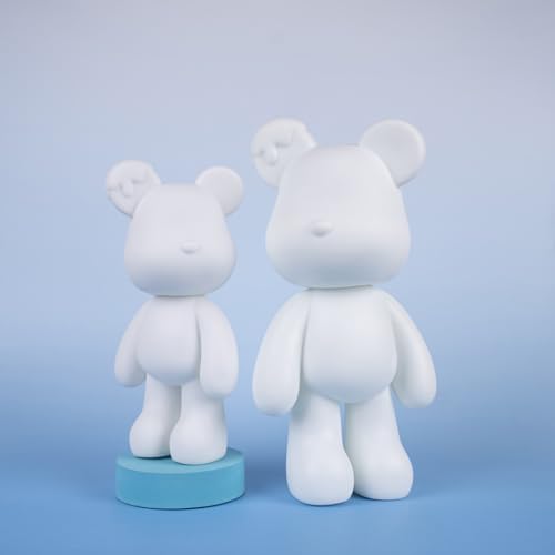 Fluid Bear Painting Figure, DIY Bear Figure for Home Decoration (10 Inch, Blank Mold) - size: 10 Inch