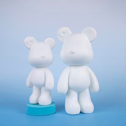 Fluid Bear Painting Figure, DIY Bear Figure for Home Decoration (10 Inch, Blank Mold) - size: 10 Inch