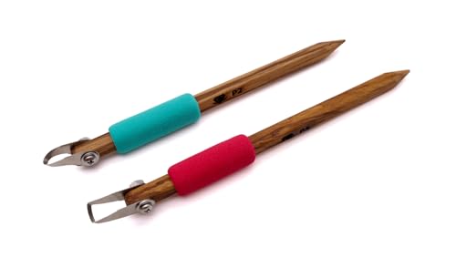 The Original DiamondCore Tools: 2-Pack Pottery Carving Tool Set ‚ P2 & P5, Clay Sculpting, Relief Carving, Ceramic Trimming, Sgraffito (Set 2) - color: Set 2