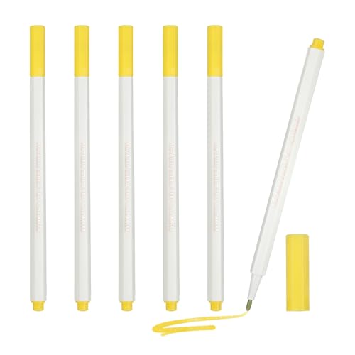 PATIKIL Metallic Marker Pens, 6Pcs Permanent Markers Medium Tip Quick Dry Paint Pen on Plastic Wood Stone Glass Canvas DIY Crafts Art Supplies for Drawing Writing Marking, Yellow - color: Yellow