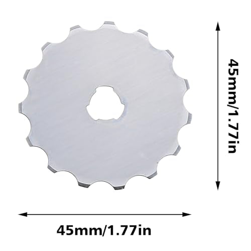 ZZHXSM 2-Pack 45mm Perforated Rotary Replacement Blades for Hook Scissors, Craft Sewing Leather Paper Card Cutting