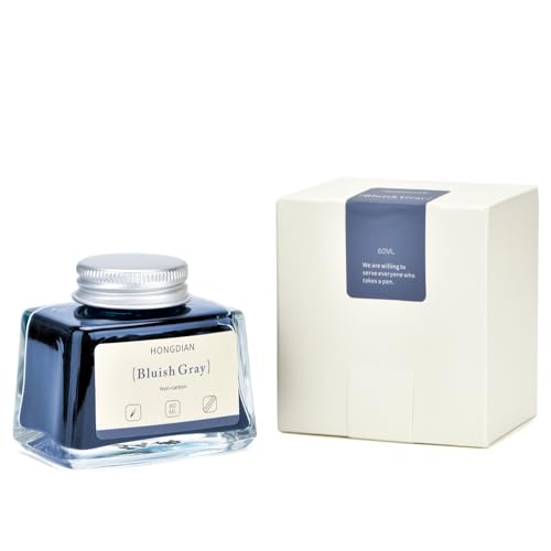 Hongdian Fountain Pen Bottled Ink Bluish Gray, 60ml Fountain Pen Bottled Ink, Non Carbon - color: Bluish Gray