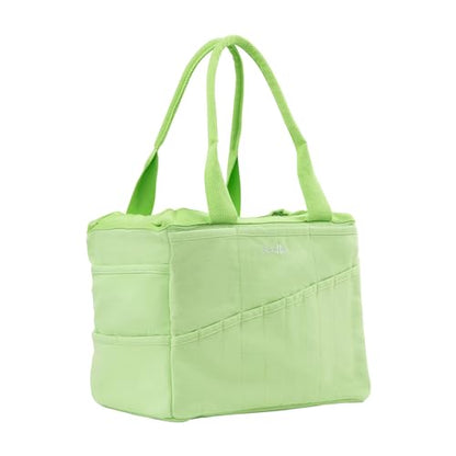 Soolla Studio Bag: Art Supply Storage Organizer & Pottery Tool Bag, Washable Tote, Yarn Bag, Crochet, 30 Pockets, 15+ Colors - color: Lime Drip