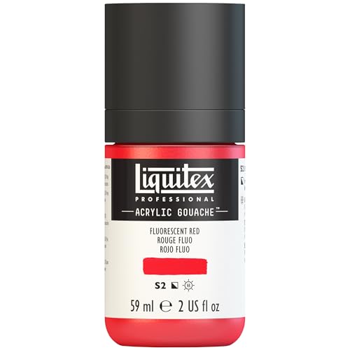 Liquitex Acrylic Gouache, 2-oz (59ml) Bottle, Fluorescent Red - color: Fluorescent Red