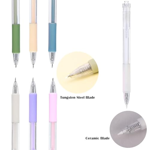 7 PCS Craft Paper Knife Pen Art Cutting Tools Retractable Hobby Cutter Pen Carving Tools for DIY Kit Scrapbooking Drawing and Crafting Utility Precision Paper Cutting Tool with storage case