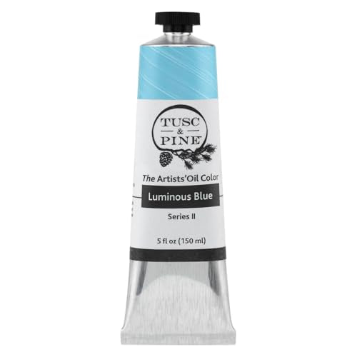 Tusc & Pine Artist Oil Paint - Luminous Blue, 150 ml, Non-Yellowing, Rich & Creamy Consistency, Maximum Pigment Load, Small Batch Milled Oil Paints Made in the USA - color: Luminous Blue, size: 5.07 Fl Oz (Pack of 1)