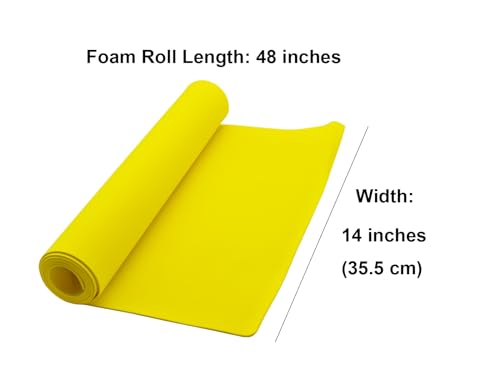 EVA Foam Roll | High Density 85kg/m3 | 2mm Thick | 48"x14" | Ideal for Cosplay, Crafts, DIY Projects (Yellow 2pcs) - color: Yellow 2pcs