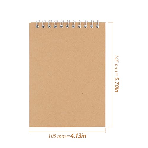 HEIHAK 20 Pack A6 Sketch Notebooks, 120 Pages 60 Sheets Top Spiral Bound Pocket Sketchbooks, Small Spiral Notepads Sketch Pads Bulk for Kids Drawing, Sketching, Painting, Writing, Crafting, 4" x 6" - size: A6 120 Pages 20 PCS