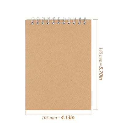 HEIHAK 20 Pack A6 Sketch Notebooks, 120 Pages 60 Sheets Top Spiral Bound Pocket Sketchbooks, Small Spiral Notepads Sketch Pads Bulk for Kids Drawing, Sketching, Painting, Writing, Crafting, 4" x 6" - size: A6 120 Pages 20 PCS