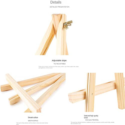 9.4" Tall Natural Pine Wood Tripod Easel Photo Painting Display Portable Tripod Holder Stand& Adjustable Wooden Tripod Tabletop Holder Stand for Canvas - style: 18pack