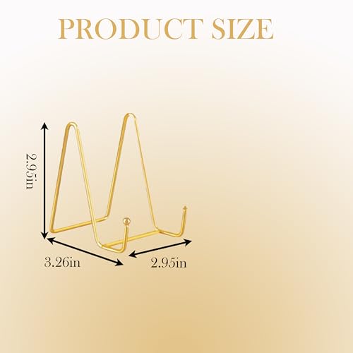 4 Pack Gold Mini Display Easels, Frame Holder Stands | Versatile Welcome Sign & Photo Stand for Tabletop Decor, Plates, and Artistic Work