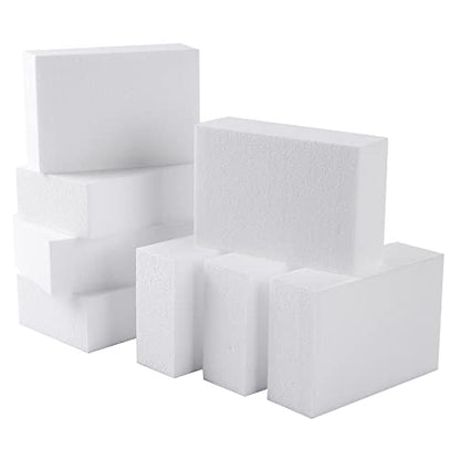 AMZQNART 8pcs 6x4x2in Craft Foam Blocks White for DIY Crafting and Model - size: 6×4×2in-8pcs