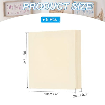 PATIKIL 4 x 4 Inch Wood Canvas Panels, 8pcs Unfinished Wooden Frame Square Art Board for Crafts Oil Paint Pouring Acrylics Painting DIY - size: 4 x 4 Inch