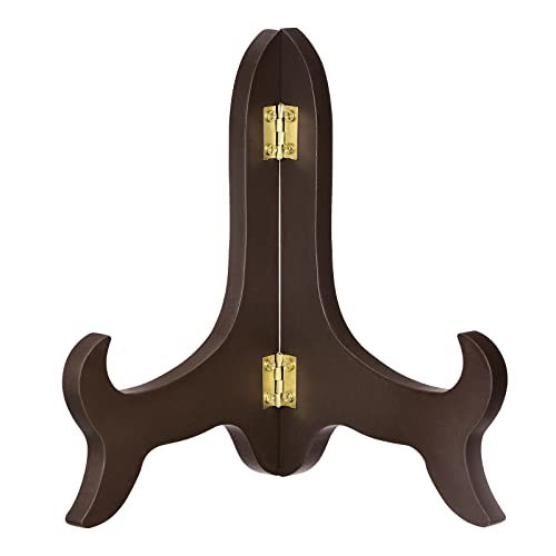 uxcell 7" Easel Plate Holder, Wooden Folding Display Stand Brown for Decorative Picture Frame - color: Brown, size: 7"