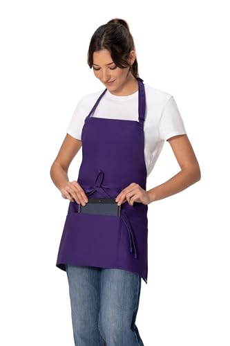 Chef Works Unisex Three Pocket Apron - color: Purple