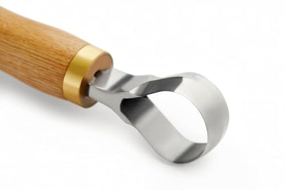 Carving Scorp Knife | Round Carving Tool for Spoons, Bowls, and Cups | Spoon Bowl Carving Tools | for Beginners | Oak Wood Handle with Carbon Steel Blade (1'in full scorp) - style: 1'inch full scorp