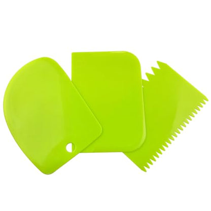 7 Piece Plastic Paint Scraper Tool Set for Texture Art | Color Coded Shapes; Flexible Polypropylene; Palette Knife Edges; Hanging Hole Storage; for Paint, Clay, Plaster and Cream