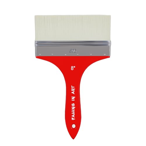 Large 8 Inch Flat Paddle Paint Brush | Scale Brush, Blending Paint Brush, Wide Flat Paint Brushes for Oil and Acrylic Paints - color: Flat, size: 8''