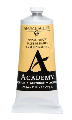 Grumbacher 90-ml Metal Tube Academy Acrylic Paint, Gloss, Naples Yellow - color: Naples Yellow
