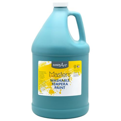 Handy Art Little Masters Washable Tempera Paint, Turquoise, Gallon 128 oz - color: Turquoise, size: 128 Fl Oz