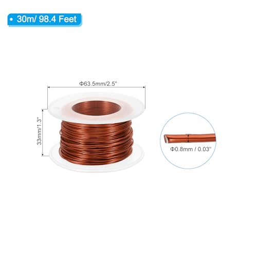 PATIKIL 20 Gauge 0.8mm Aluminum Craft Wire, 98.4Ft Metal Wire Armature Bendable Wire for Jewelry Making Metal Wrap DIY, Bronze - color: Bronze, size: 0.8 mm x 30 m