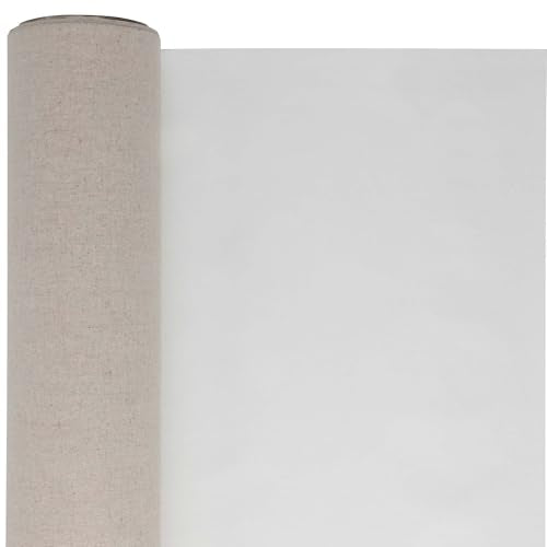 Centurion Deluxe Professional Oil Primed Linen Canvas Roll 54" x6 yd - Medium 11 oz. Weight Linen Canvas, Non-Absorbent, Enhanced Oil Primed Roll with Excellent Color Retention - size: 54 in x 6 yard