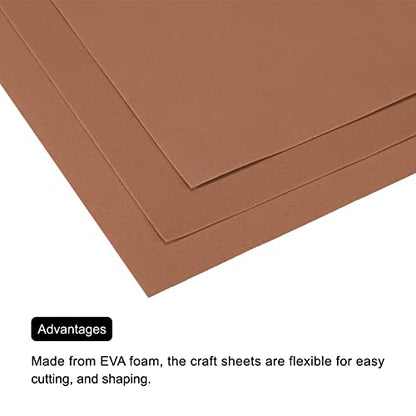 MECCANIXITY EVA Foam Sheets Brown 19.7 Inch x 17.7 Inch 0.8mm Thick Crafts Foam Sheets for Costumes, Arts and Crafts Projects Pack of 5 - color: Brown, size: 19.7 x 17.7 x 0.03 in
