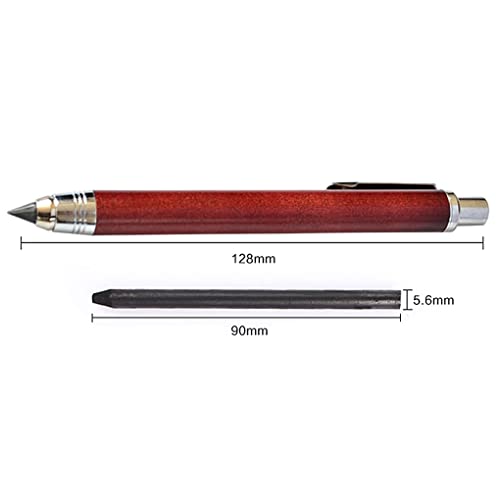 5.6mm Lead Holder Sketching Mechanical Pencil Retractable Drawing Charcoal Pencil Automatic Wooden Sketch Pencil with Gift Box for Artists Beginners Engineers Graphing Crafting School Art Supplies - color: 5.6mm Burlywood Mechanical Pencil with Gift Box