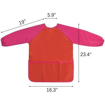 Kopokita Kids Art Smock, Toddlers Painting Apron Children Artist Smock - color: Red