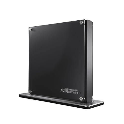 Cuisine::pro Damashiro Knife Block (Kumi, 7-Piece Chef Knife Set) - Japanese Steel Knife - Magnetic Knife Block- Damascus-Inspired Blade Kitchen Knives - size: 7-Piece Block