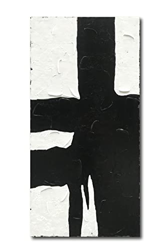 NANKAI Art Hand-drawn minimalist black and white abstract art oil painting - color: NKHB008