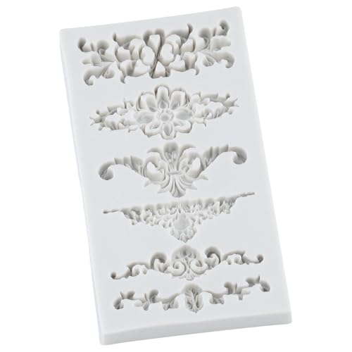 Baroque Silicone Mold Baroque Scroll Relief Polymer Clay Molds | Baroque Curlicues Scroll Lace Mold DIY Craft Epoxy Resin Casting Air Dry Polymer Clay Jewelry Making Crafts Tools - color: Style A