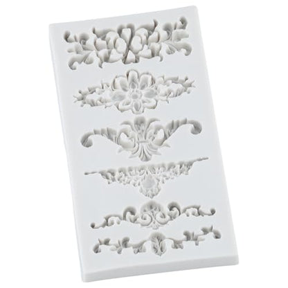 Baroque Silicone Mold Baroque Scroll Relief Polymer Clay Molds | Baroque Curlicues Scroll Lace Mold DIY Craft Epoxy Resin Casting Air Dry Polymer Clay Jewelry Making Crafts Tools - color: Style A