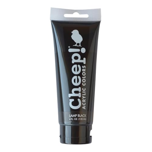 Cheep! Acrylic Paints, 4 oz. Tube - Lamp Black, Perfect for Artists - Quality Acrylic Paint Heavy Body Paint Artist and Student - color: Lamp Black, 4-ounce