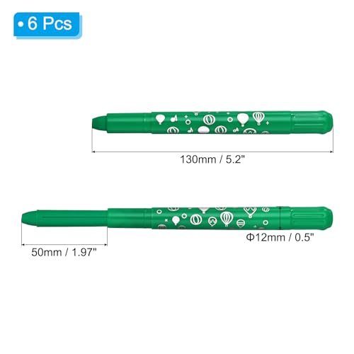 PATIKIL Watercolor Gel Crayon, 6Pcs Twist Coloring Green Crayon - color: Green