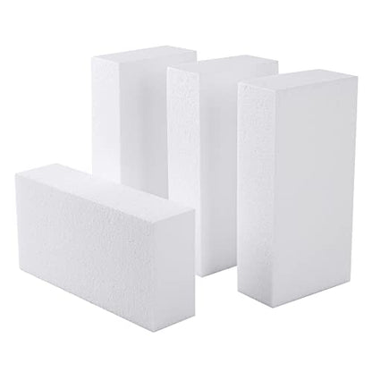 AMZQNART 4pcs 8x4x2in Craft Foam Blocks White for DIY Crafting and Model - size: 8×4×2in-4pcs