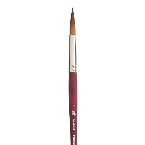Princeton Velvetouch, Series 3950, Paint Brush for Acrylic, Oil and Watercolor, Long Round, 12 - size: Size 12