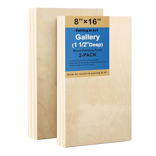 Falling in Art 2 Pack 8x16'' Unfinished Gallery Birch Wood Canvas Panels - size: 8*16 2 Pack