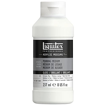 Liquitex Professional Effects Medium, 8-oz, Gloss Pouring Medium | Prepare Color for Smooth Wet Look Pours, Lowers Viscosity; Mix with Any Acrylic Paint, Resistant to Aging, Non-Yellowing - color: Gloss, style: 8-oz